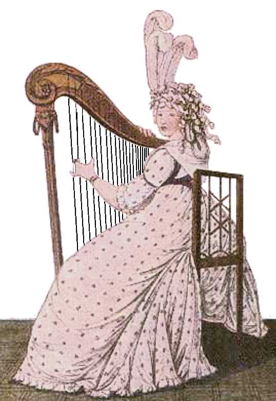 dEvening dress harp-craze (show arms) April 1795